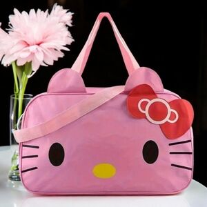 Hello Kitty Large Pink Duffle Bag Carry-On Weekend Travel Slumber Party Y2K Cute